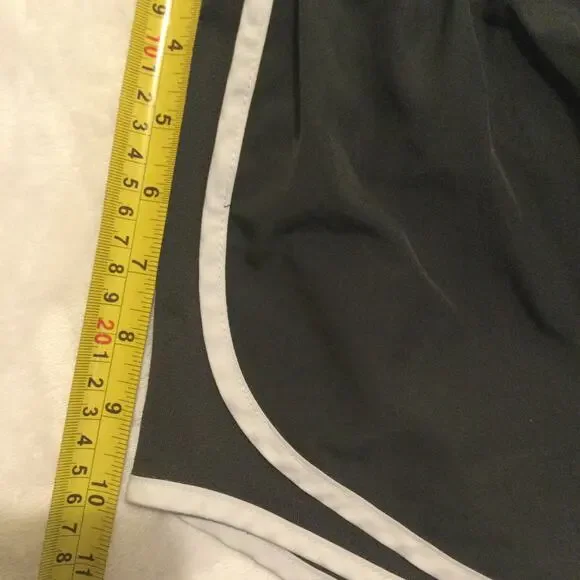 Nike Dri Fit Running Shorts Women S White/Grey Brief-Lined Mesh Sides - Picture 4 of 7